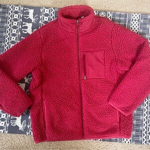 Cozy Sherpa fleece Red Kids Jacket